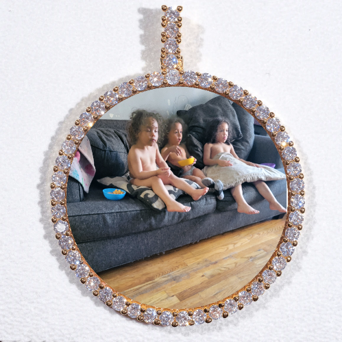 LARGE 3D CIRCLE CUSTOM PICTURE PENDANT