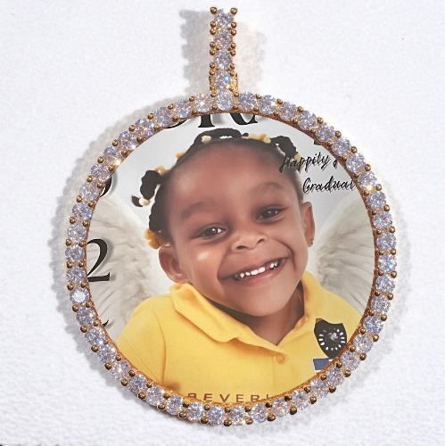 LARGE 3D CIRCLE CUSTOM PICTURE PENDANT