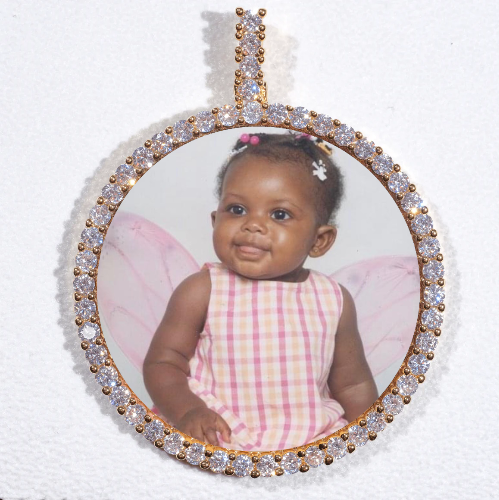 LARGE 3D CIRCLE CUSTOM PICTURE PENDANT