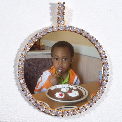 LARGE 3D CIRCLE CUSTOM PICTURE PENDANT