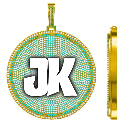 CUSTOM LETTER NECKLACE 3D BIG DISC
