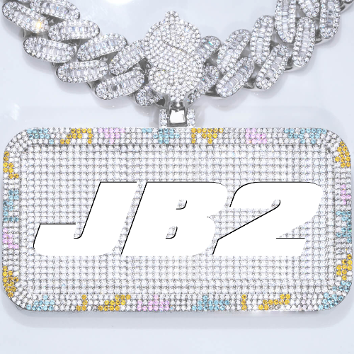 CUSTOM LETTER NECKLACE 3D COLORFUL SQUARE