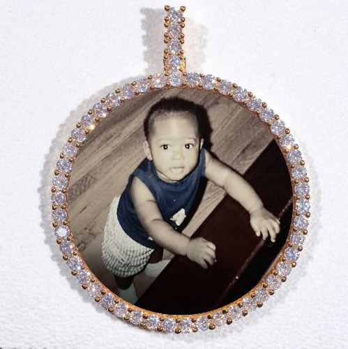LARGE 3D CIRCLE CUSTOM PICTURE PENDANT