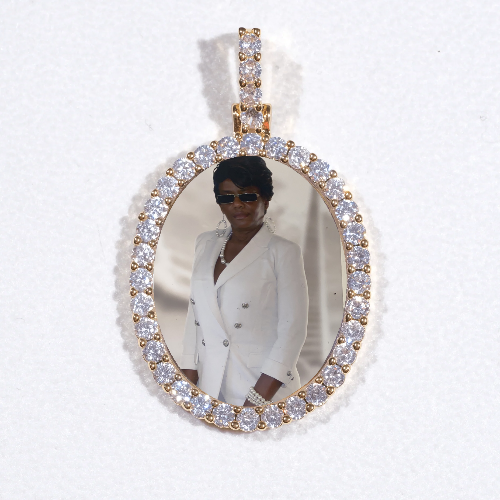 3D Oval Custom Picture Pendant