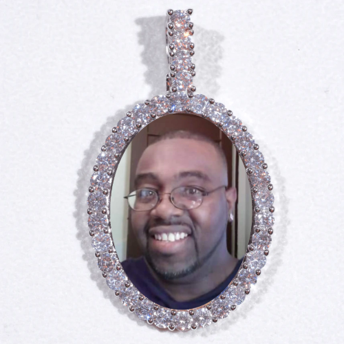 Large 3D Oval Custom Picture Pendant