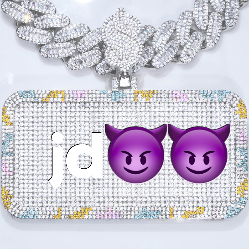 CUSTOM LETTER NECKLACE 3D COLORFUL SQUARE