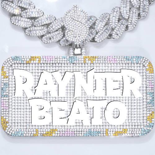 CUSTOM LETTER NECKLACE 3D COLORFUL SQUARE