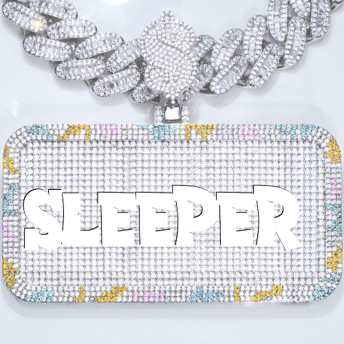 CUSTOM LETTER NECKLACE 3D COLORFUL SQUARE