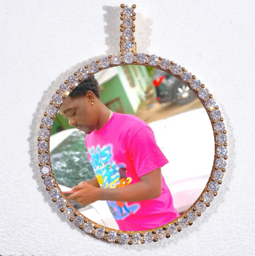 LARGE 3D CIRCLE CUSTOM PICTURE PENDANT