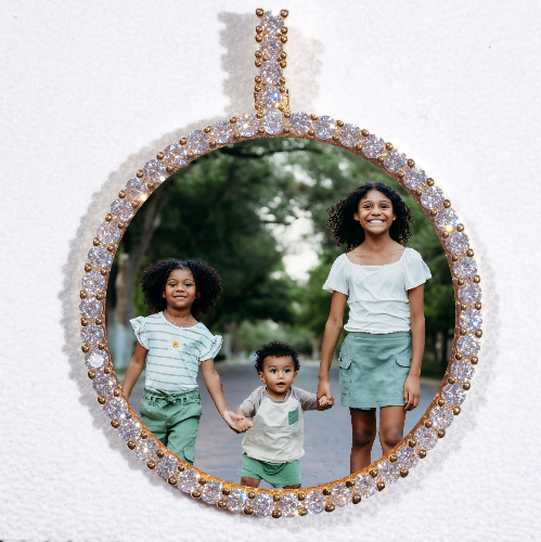 LARGE 3D CIRCLE CUSTOM PICTURE PENDANT