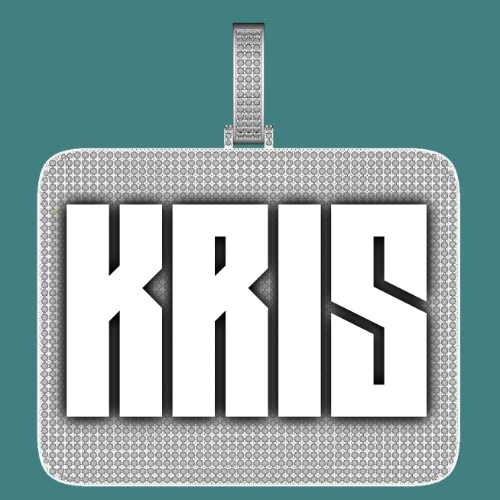 CUSTOM LETTER NECKLACE 3D BIG SQUARE