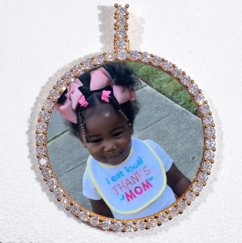 LARGE 3D CIRCLE CUSTOM PICTURE PENDANT