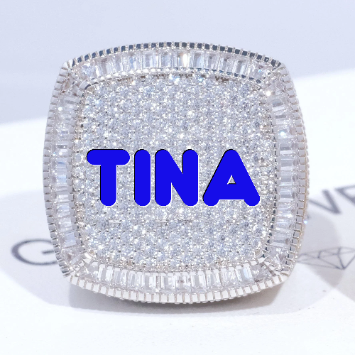CUSTOM LETTER 3D ICED RING