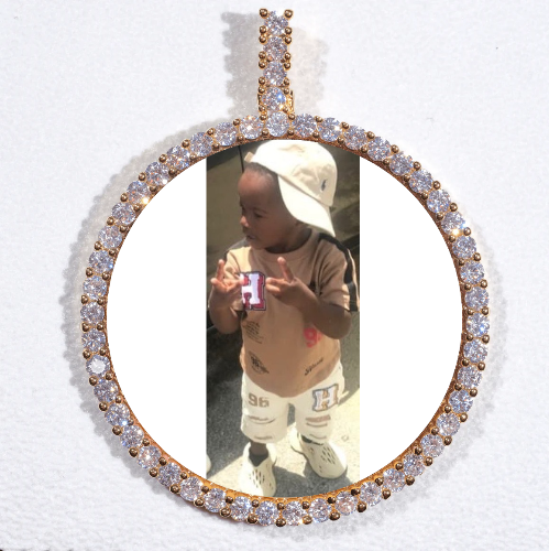 LARGE 3D CIRCLE CUSTOM PICTURE PENDANT