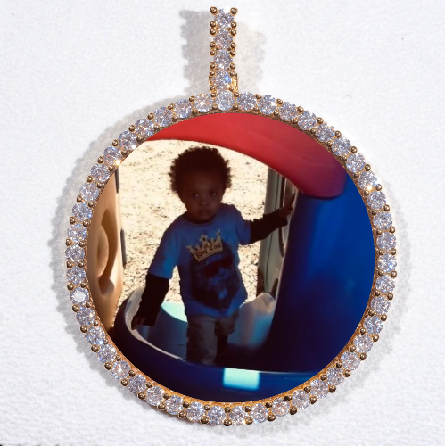 LARGE 3D CIRCLE CUSTOM PICTURE PENDANT