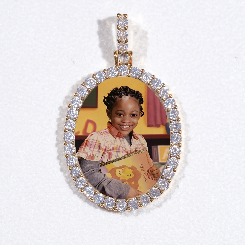 3D Oval Custom Picture Pendant