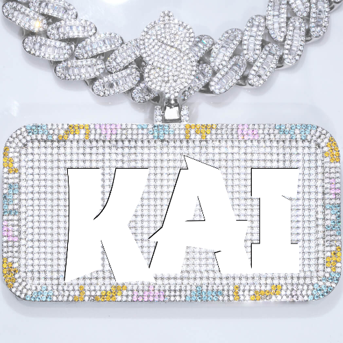 CUSTOM LETTER NECKLACE 3D COLORFUL SQUARE