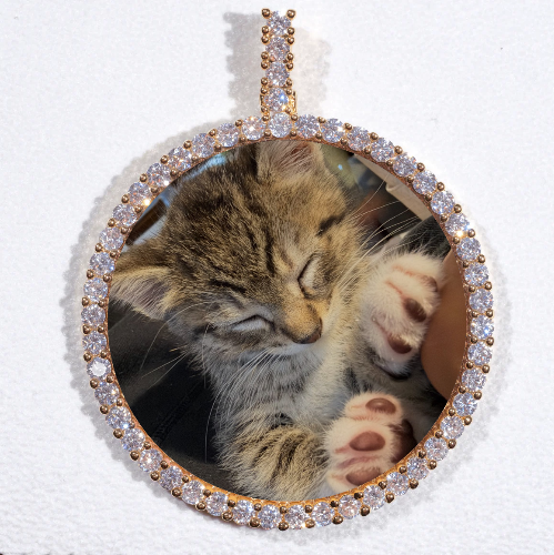 LARGE 3D CIRCLE CUSTOM PICTURE PENDANT