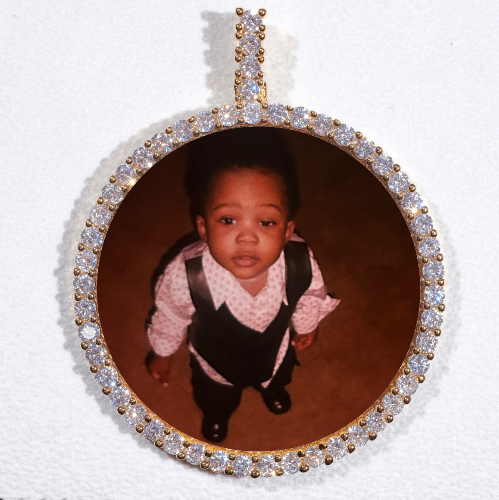 LARGE 3D CIRCLE CUSTOM PICTURE PENDANT