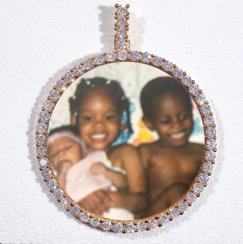 LARGE 3D CIRCLE CUSTOM PICTURE PENDANT