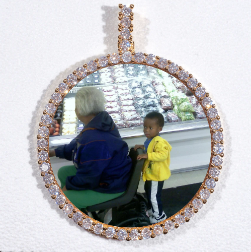 LARGE 3D CIRCLE CUSTOM PICTURE PENDANT