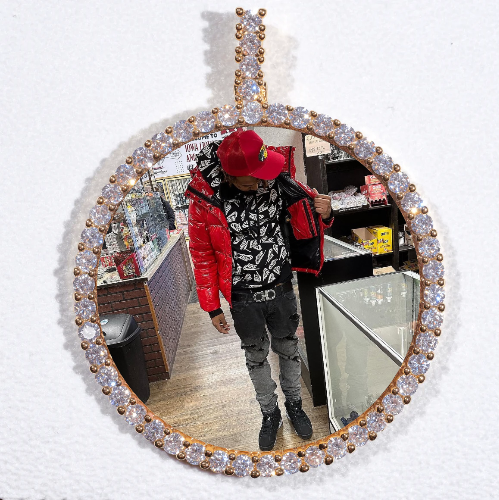 LARGE 3D CIRCLE CUSTOM PICTURE PENDANT