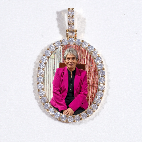 3D Oval Custom Picture Pendant