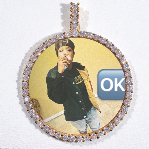 LARGE 3D CIRCLE CUSTOM PICTURE PENDANT