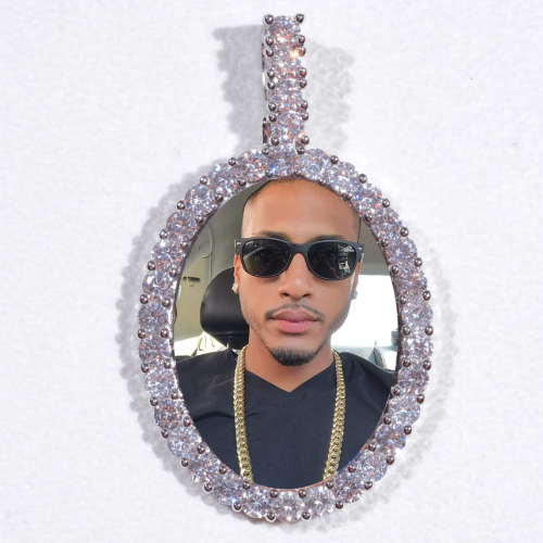 Large 3D Oval Custom Picture Pendant