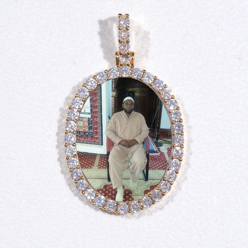 3D Oval Custom Picture Pendant