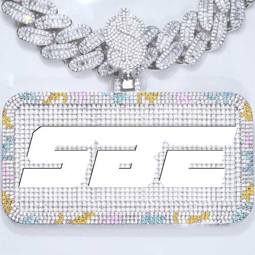 CUSTOM LETTER NECKLACE 3D COLORFUL SQUARE