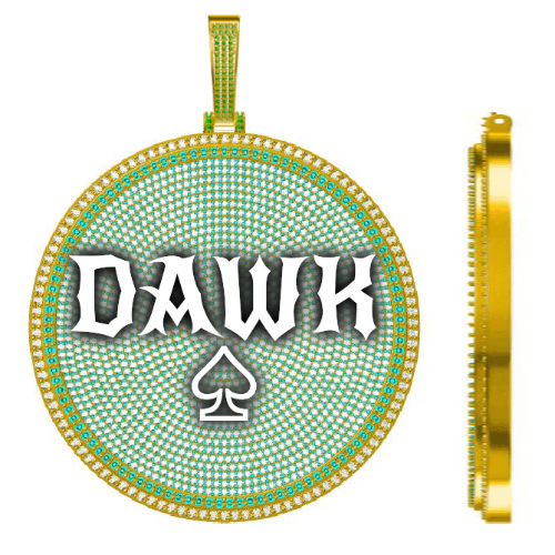 CUSTOM LETTER NECKLACE 3D BIG DISC