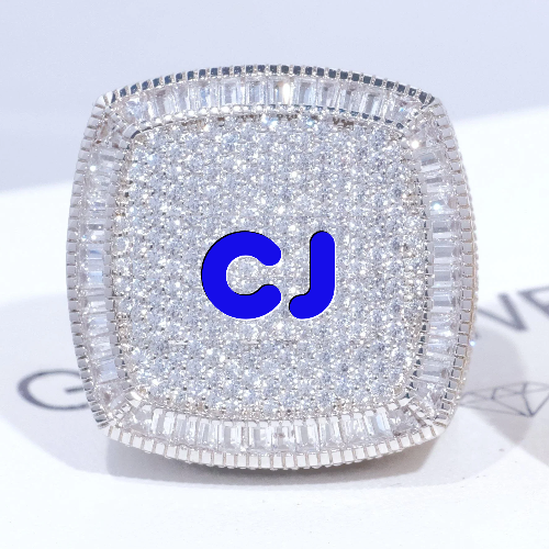 CUSTOM LETTER 3D ICED RING