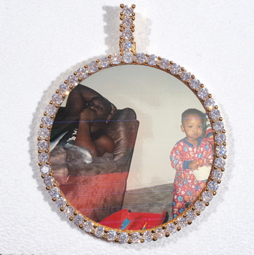 LARGE 3D CIRCLE CUSTOM PICTURE PENDANT
