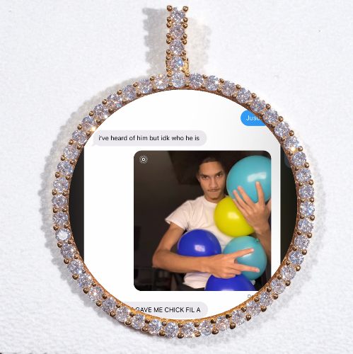 LARGE 3D CIRCLE CUSTOM PICTURE PENDANT
