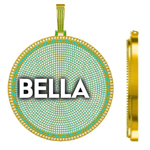 CUSTOM LETTER NECKLACE 3D BIG DISC