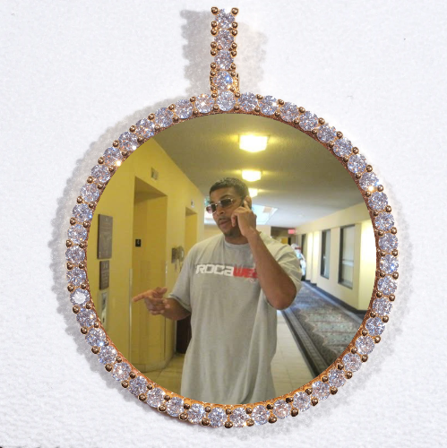 LARGE 3D CIRCLE CUSTOM PICTURE PENDANT
