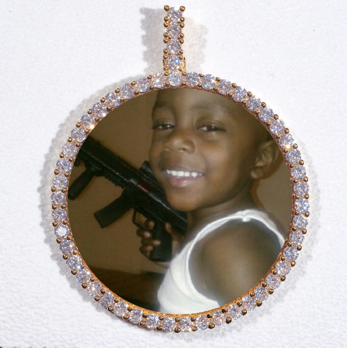 LARGE 3D CIRCLE CUSTOM PICTURE PENDANT