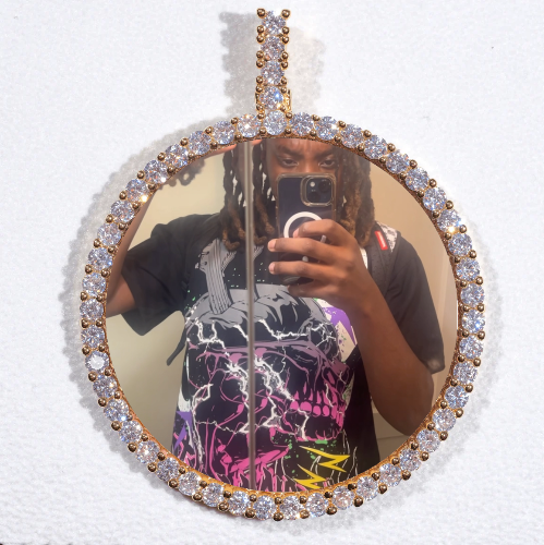 LARGE 3D CIRCLE CUSTOM PICTURE PENDANT