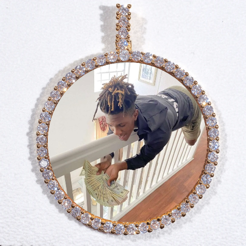 LARGE 3D CIRCLE CUSTOM PICTURE PENDANT