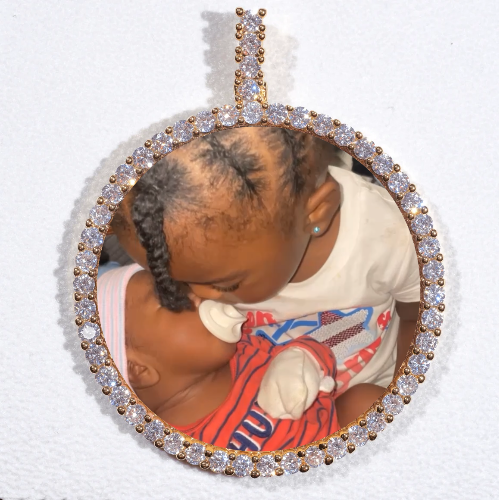 LARGE 3D CIRCLE CUSTOM PICTURE PENDANT