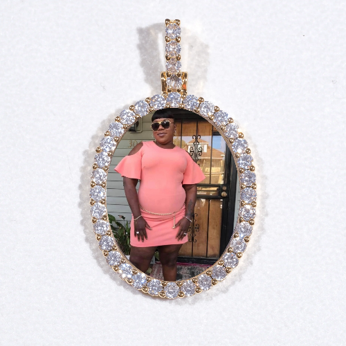 3D Oval Custom Picture Pendant