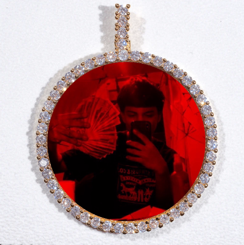 LARGE 3D CIRCLE CUSTOM PICTURE PENDANT