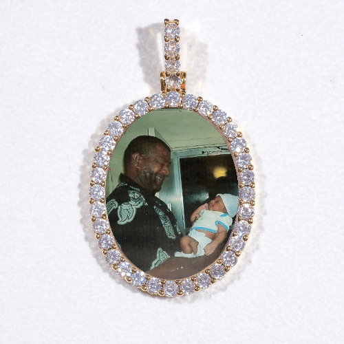 3D Oval Custom Picture Pendant