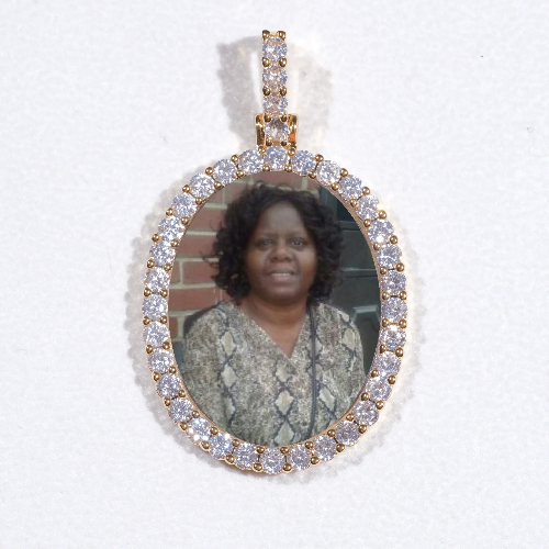 3D Oval Custom Picture Pendant