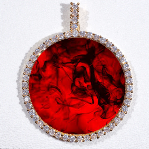LARGE 3D CIRCLE CUSTOM PICTURE PENDANT