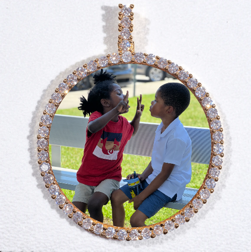 LARGE 3D CIRCLE CUSTOM PICTURE PENDANT