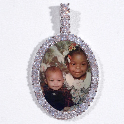 Large 3D Oval Custom Picture Pendant