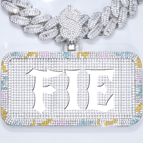 CUSTOM LETTER NECKLACE 3D COLORFUL SQUARE