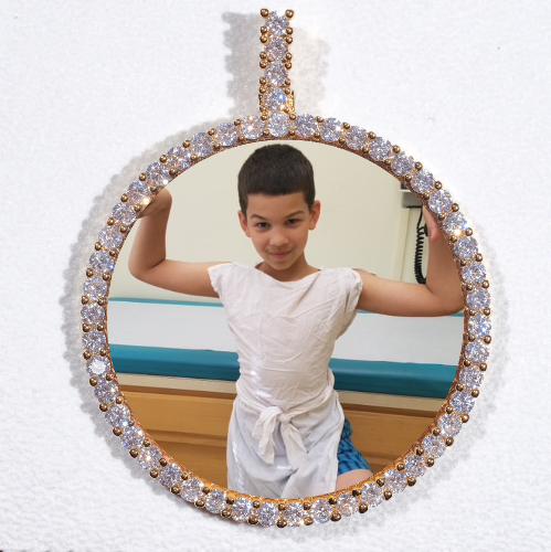 LARGE 3D CIRCLE CUSTOM PICTURE PENDANT